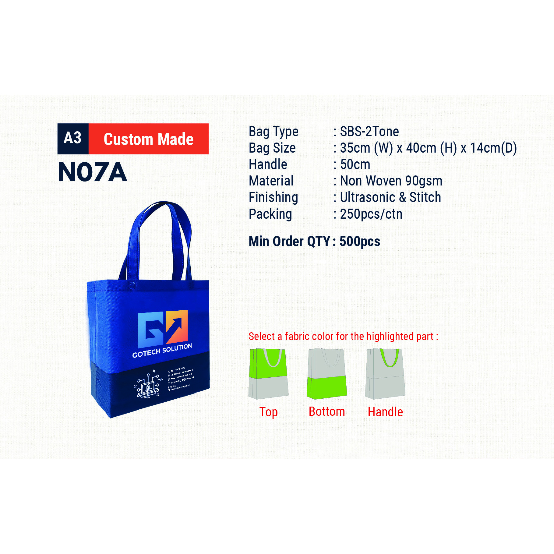 (N07A) A3 Non Woven Bag